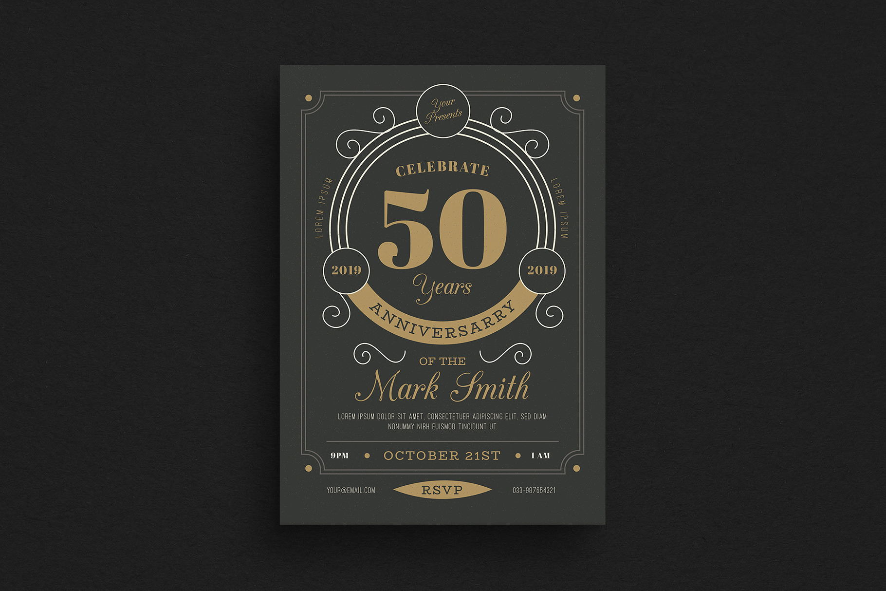 Vintage Anniversary Flyer/Invitation, a Flyer Template by Guuver