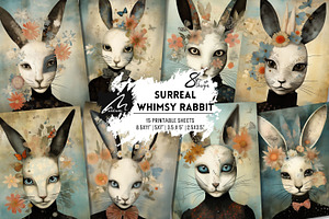 Surreal Rabbit Portrait Papers