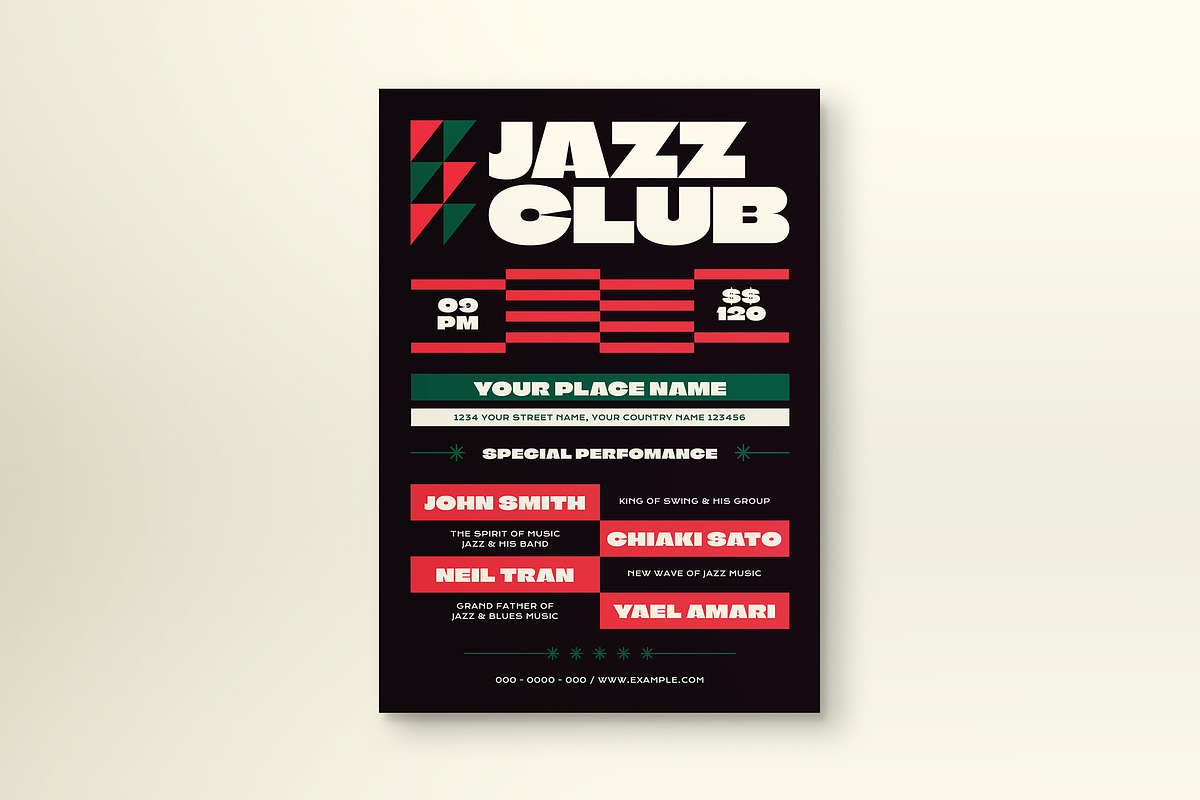 Jazz Music Club Flyer, a Flyer Template by Tokosatsu (Photo 1 of 3)