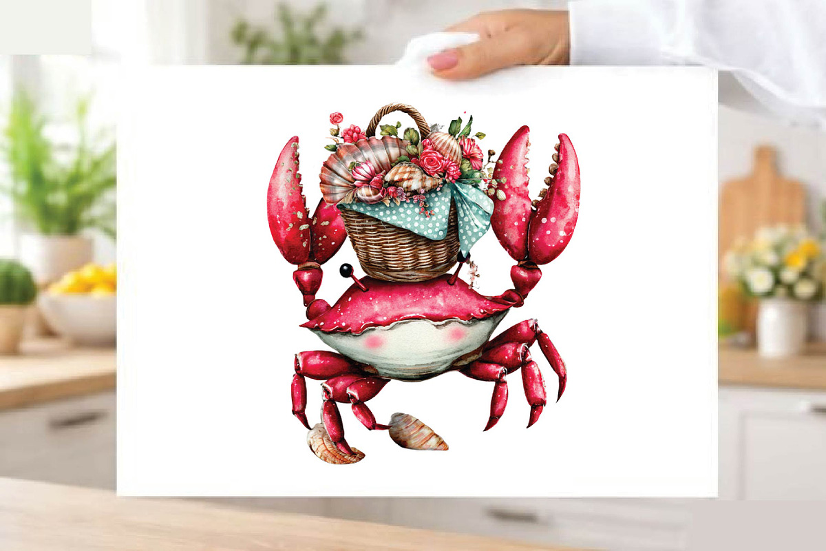 Whimsical Summer Crab Clipart Bundl, an Illustration by SVGArt (Photo 7 of 9)