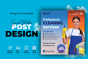 Cleaning service social media post P, a Social Media Template by designSultan (Thumbnail 1 of 4)