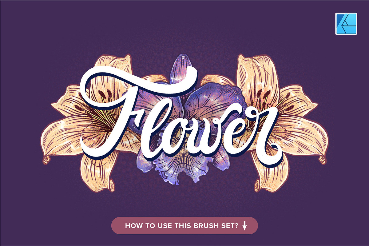 70 Flower Stamp Affinity Brushes, a Brush Add-On by Riveros Illustration (Photo 4 of 9)