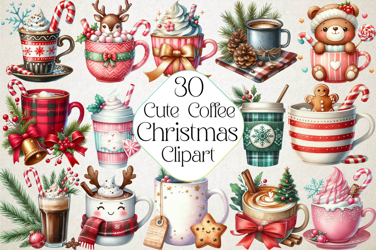 Cute Christmas Coffee Sublimation, an Illustration by DreamPrint404 (Photo 1 of 6)