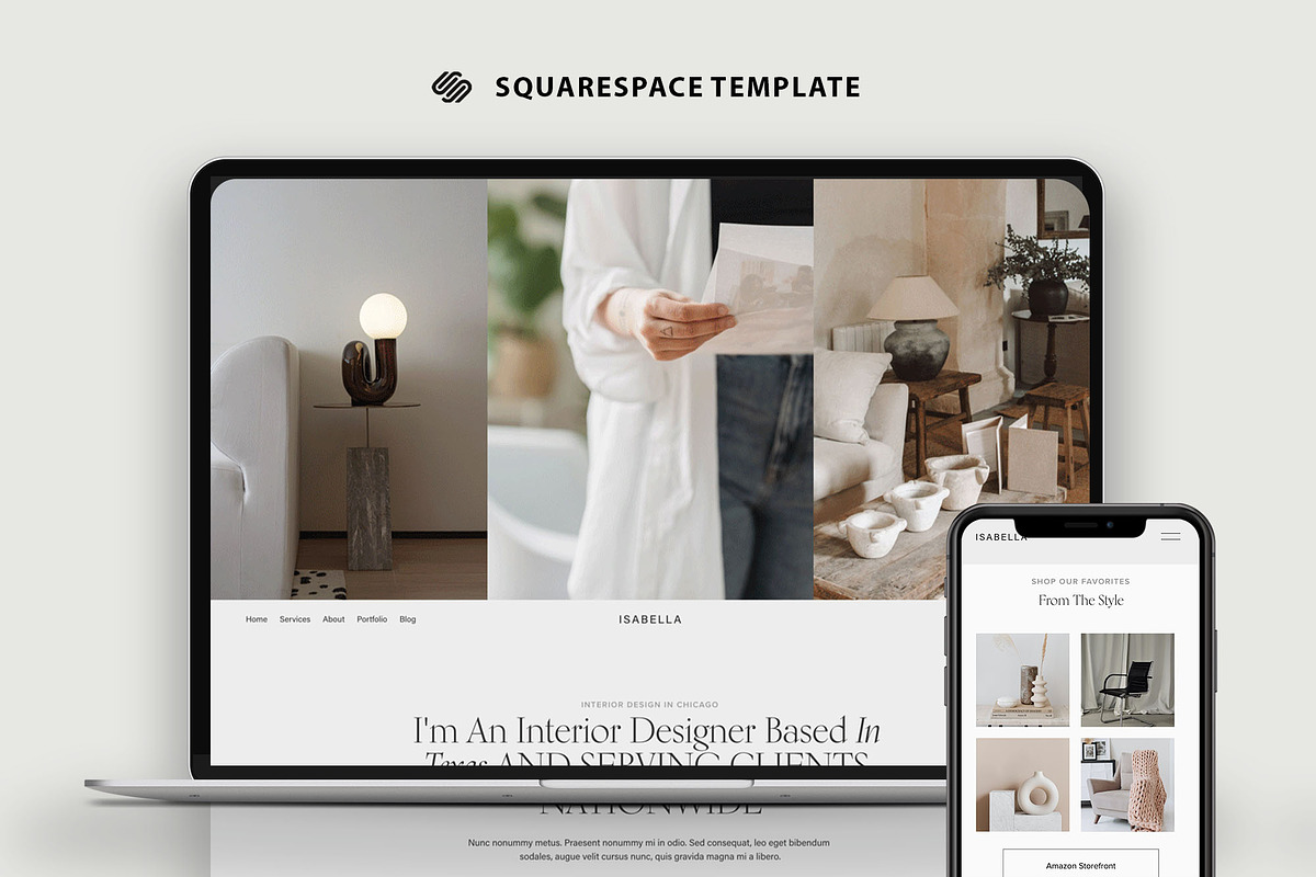 Portfolio Squarespace 7.1 Template, a Websites & App Template by Kseniia_Design (Photo 1 of 8)