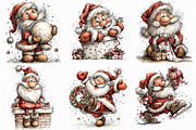 Funny Christmas Santa Clipart, an Illustration by Libby Wishes (Thumbnail 6 of 7)