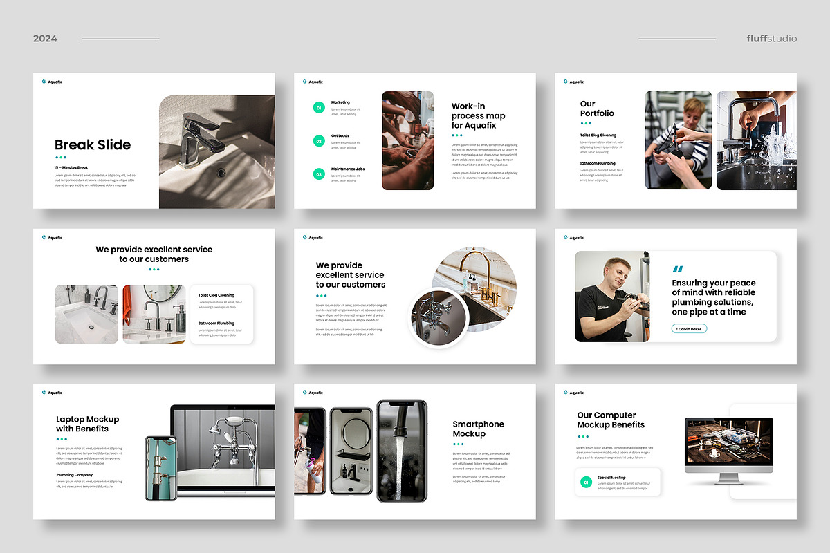 Plumbing Services Keynote Template, a Presentation Template by fluffstudio (Photo 4 of 5)