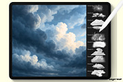 Cloud Procreate Brushes, an Illustration by svgocean (Thumbnail 2 of 6)