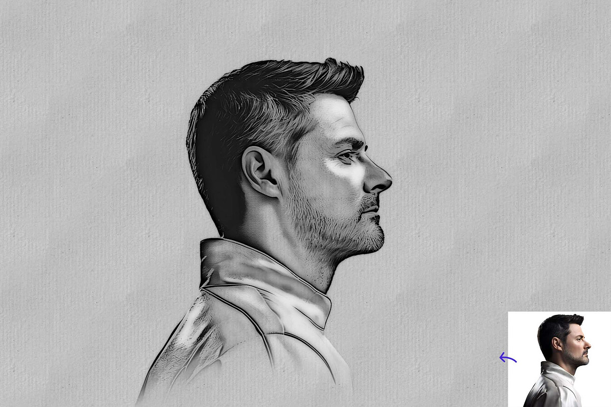 Line Art Sketch Photoshop Action, an Action Add-On by MRI STUDIO (Photo 7 of 13)
