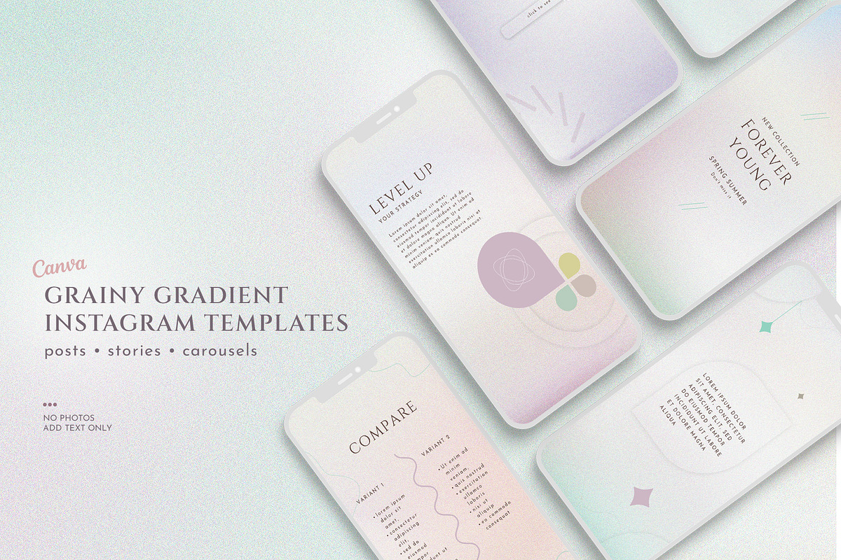 Grainy gradient Instagram templates, a Social Media Template by Elady (Photo 1 of 11)