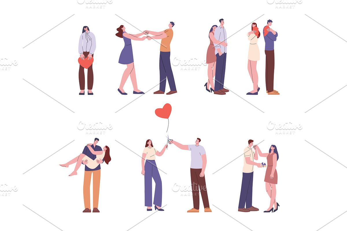 Love and parting couples. Broken, an Illustration by Valerie Bodnar