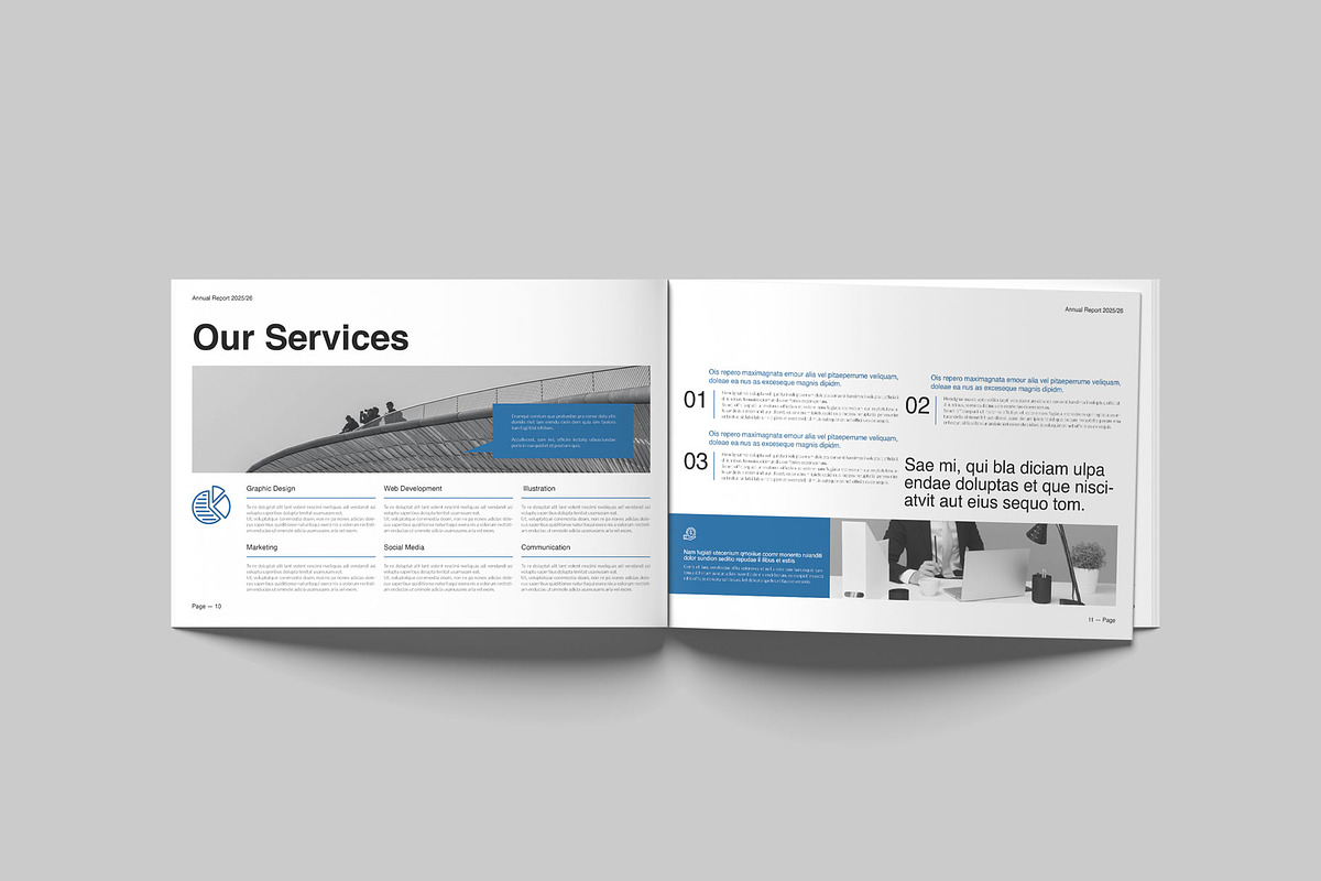 Annual Report Template Landscape, a Brochure Template by DesignCrest (Photo 9 of 13)