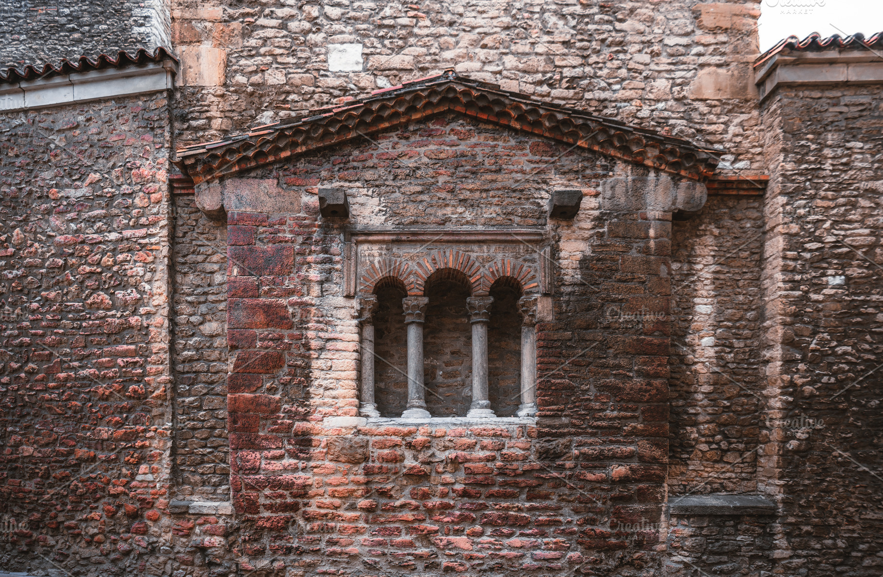 Romanesque arched stone windows, an Architecture Photo by SkyNext