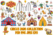 Whimsical circus clipart 2026, a Decorative Illustration by SaintPic illustrations (Thumbnail 1 of 4)
