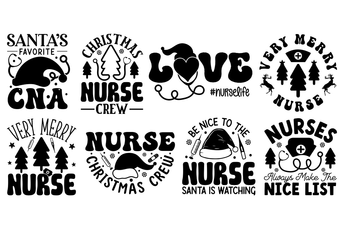 Nurse Christmas SVG Bundle, a Graphic by CraftlabSVG (Photo 4 of 17)