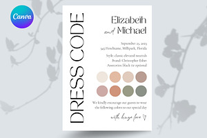 Wedding dresscode attire card