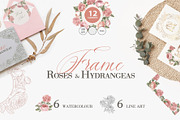 Frame roses &hydrangeas, an Illustration by Kotkoa (Thumbnail 1 of 4)