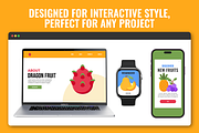 55 Fruits Produce Icons, a Solid Icon by Flat Icons (Thumbnail 4 of 7)