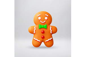Happy gingerbread man cookie, an Object Illustration by Abscent