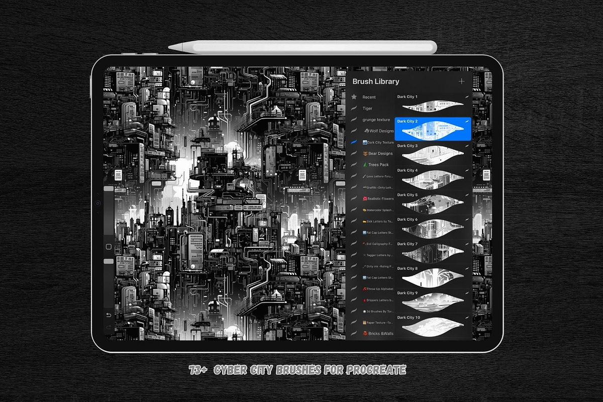 73 Cyber City  Texture Brushes, a Brush Add-On by Torus1 (Photo 3 of 6)
