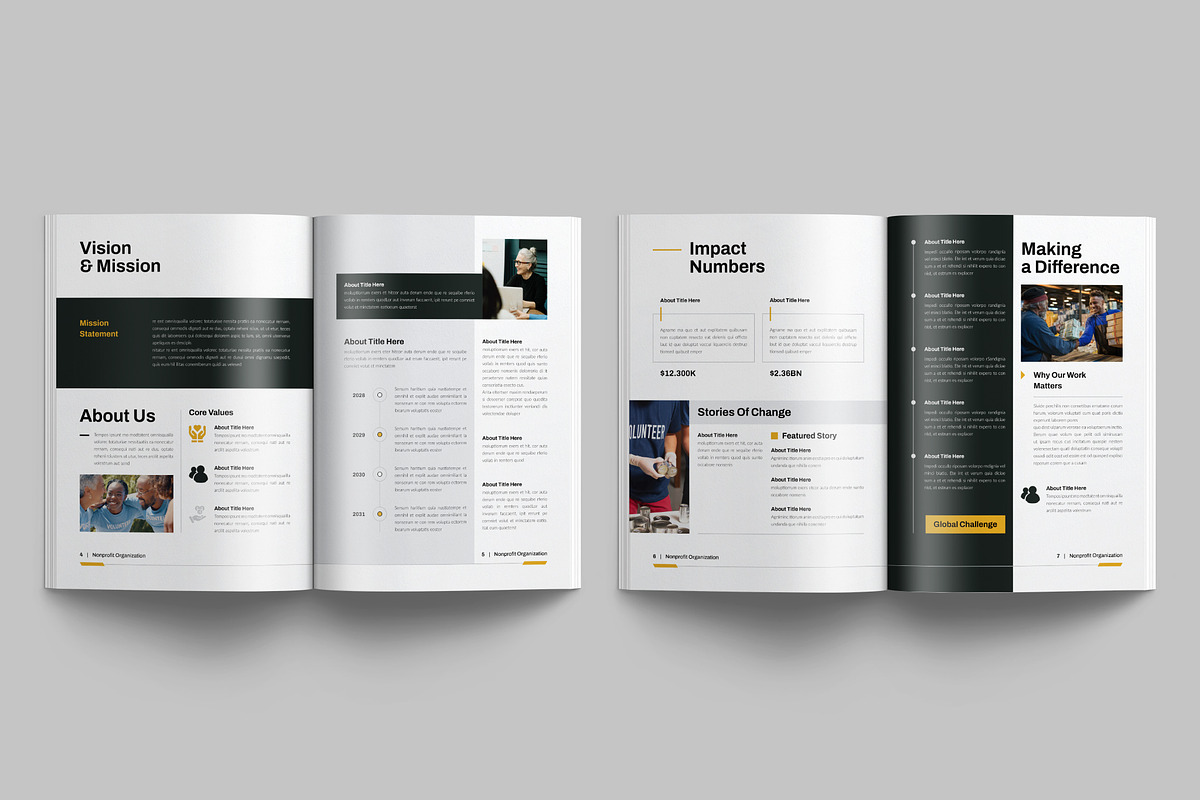 Nonprofit Org. Brochure Template, a Brochure Template by NorthPeak (Photo 4 of 9)