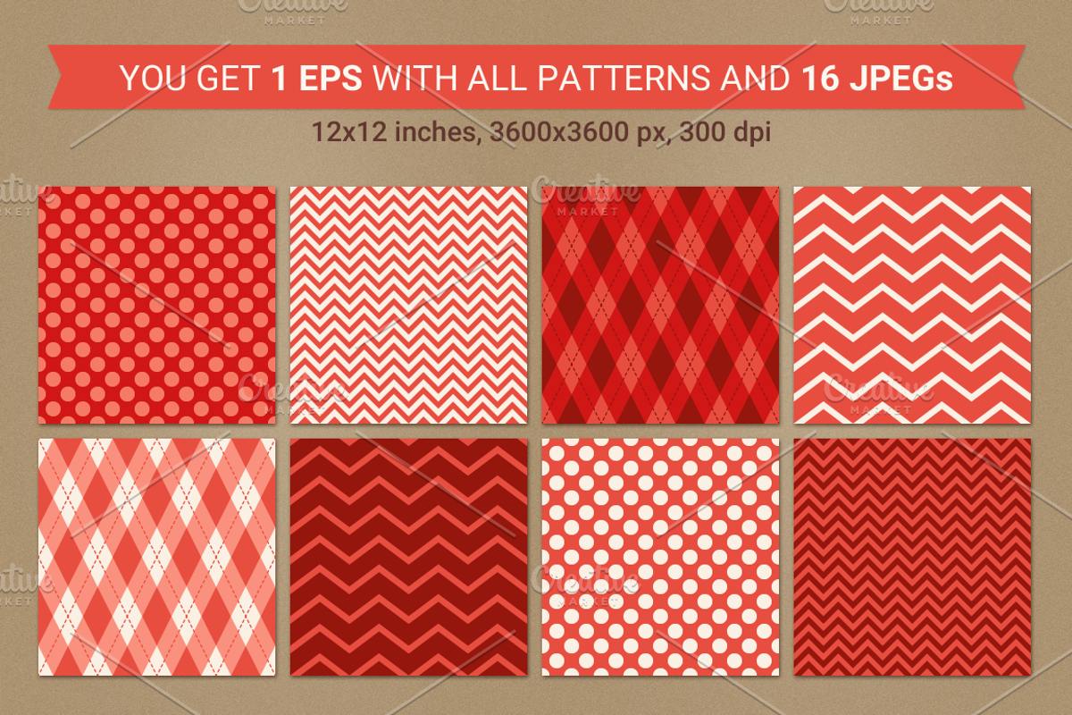 Valentine seamless patterns, a Pattern Graphic by miumiu (Photo 3 of 4)