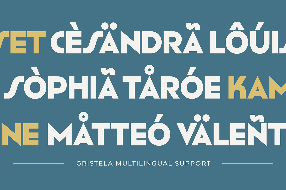 Gristela - Modern Art Deco Font, a Sans Serif Font by Typia Nesia (Photo 4 of 17)