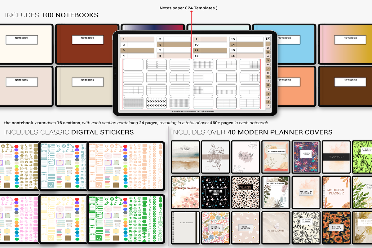 Minimalist Digital Planner iPad Andr, a Templates & Theme by Plamarplanners (Photo 11 of 11)