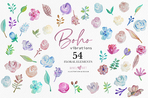 Spring Boho Watercolor Flowers