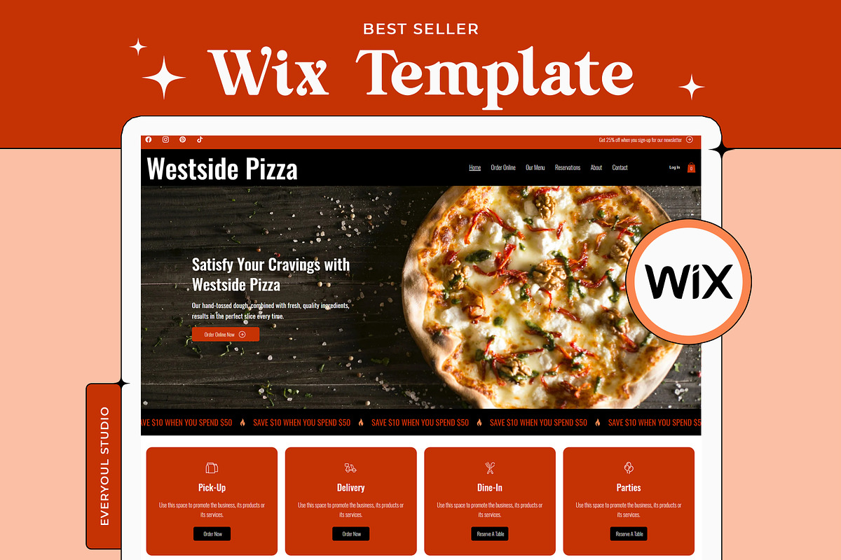 Westside Pizza Wix Template, a Wix Template by Girl Boss From Home (Photo 7 of 8)