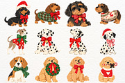 Christmas Dogs Clipart Holiday Pets, an Animal Illustration by SugarCloudStudioArt (Thumbnail 5 of 6)