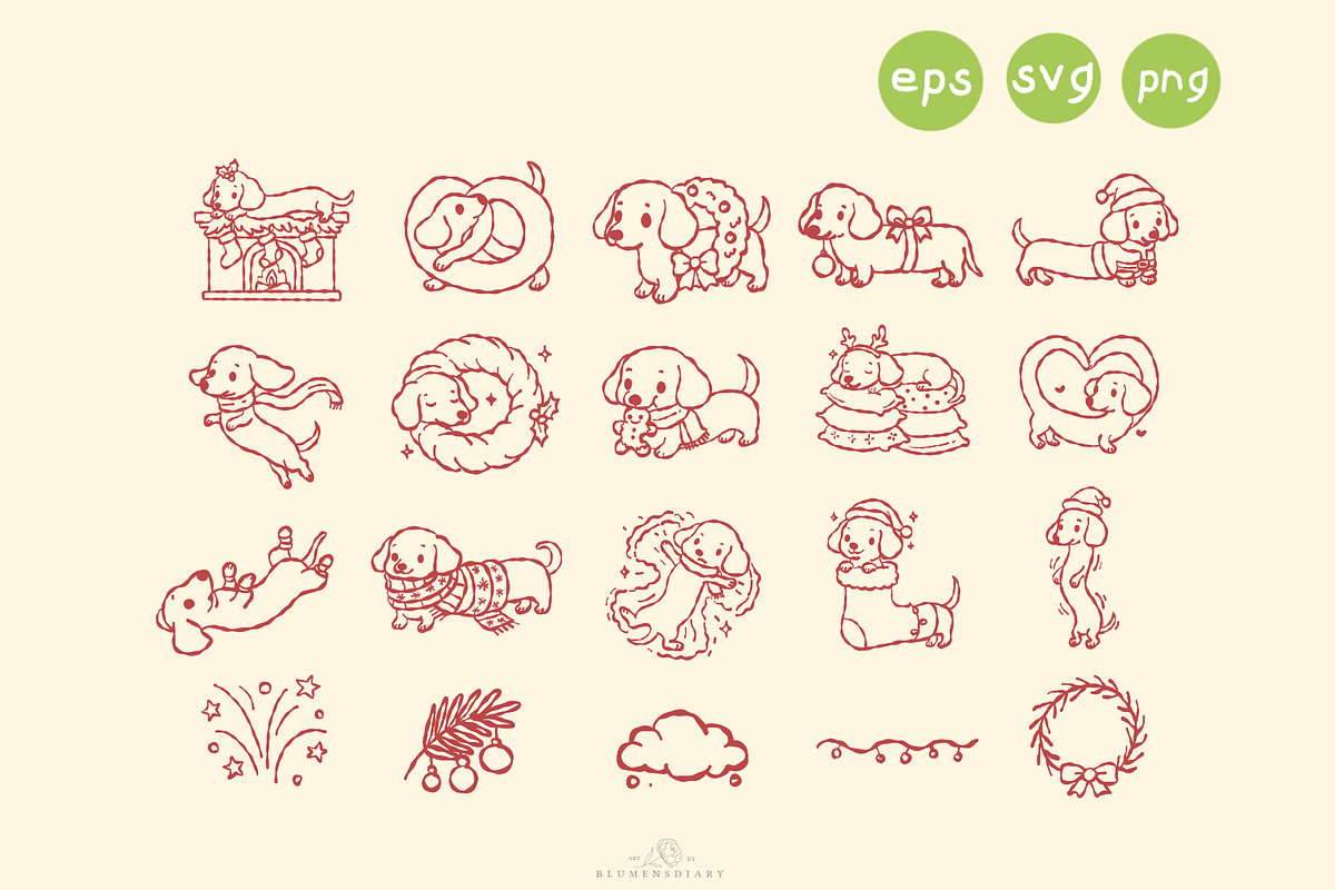 Weenie Wonderland Clipart, an Animal Illustration by Blumensdiary (Photo 2 of 5)