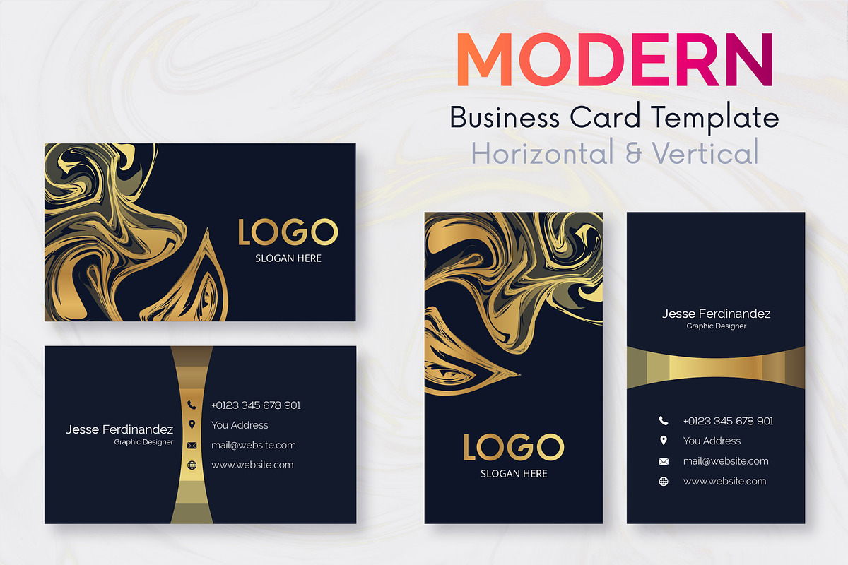 Modern 50 Business cards Bundle, a Business Card Template by M6 Gallery (Photo 44 of 52)