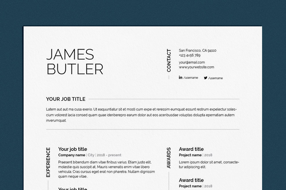 James | CV / resume template, a Resume Template by CV house (Photo 8 of 9)
