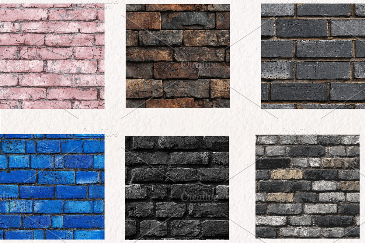 Brick Textures Digital Paper, a Pattern Graphic by CreationArt (Photo 4 of 4)