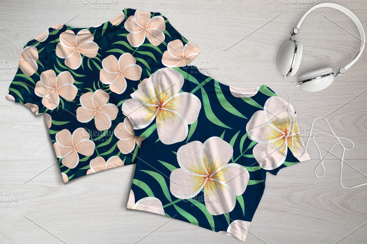 Plumeria flower patterns, a Pattern Graphic by Dasha_D (Photo 3 of 4)