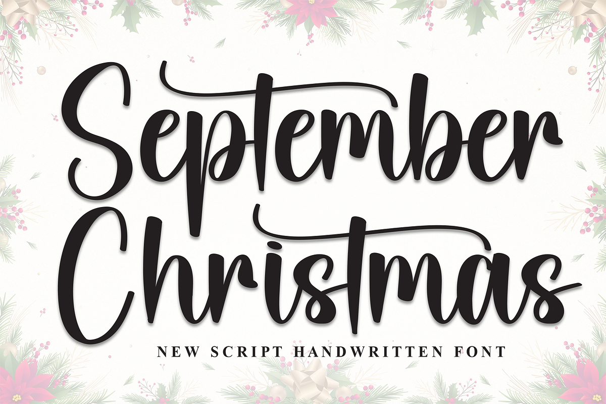 September Christmas | Script Font, a Handwritten Font by Scratchones (Photo 1 of 9)