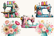 Watercolor Sewing Clipart Bundle, an Object Illustration by BusyDaydesign (Thumbnail 4 of 8)