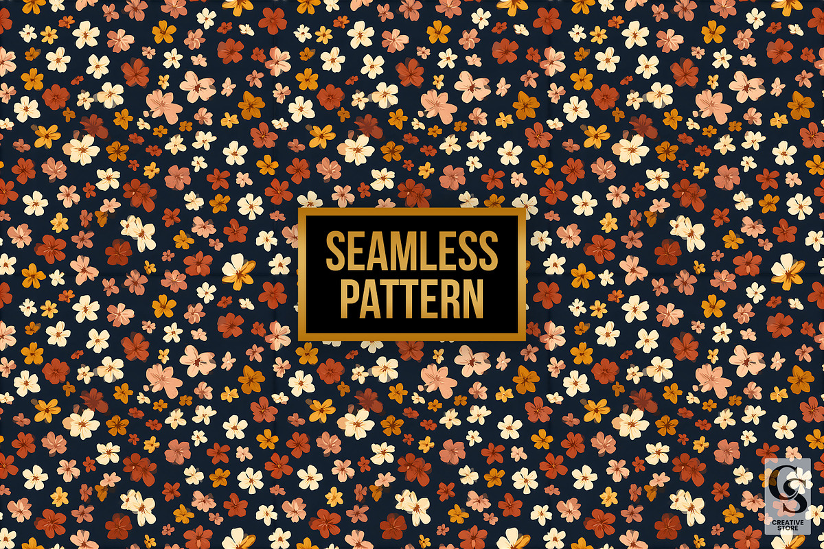 Fall Dark Ditsy Florals Pattern, a Pattern Graphic by Creative Store (Photo 4 of 5)