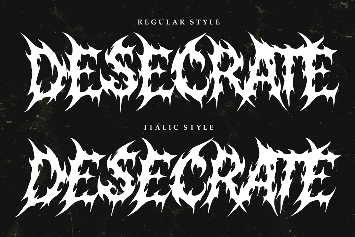 Desecrate - Death Metal font, a Symbol Font by Masyafi Studio (Photo 7 of 9)