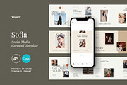Sofia Carousel Template | CANVA, a Social Media Template by Visuel Colonie® (Thumbnail 1 of 14)