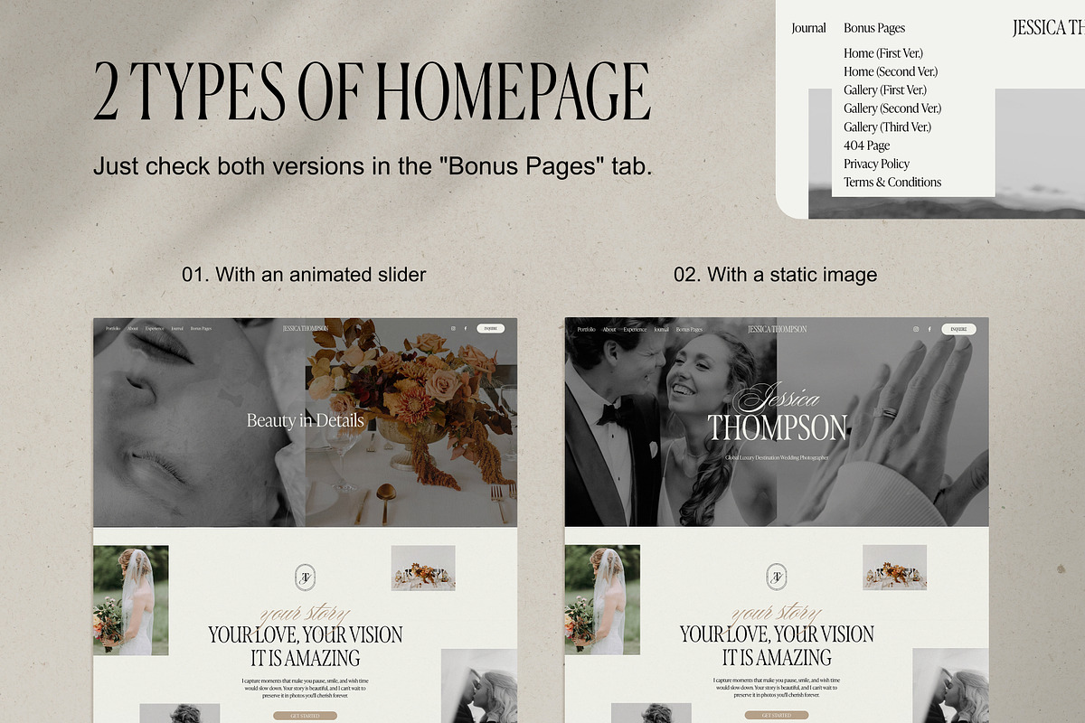 Squarespace Photographer Website, a Squarespace Template by The Soft Voice (Photo 4 of 8)