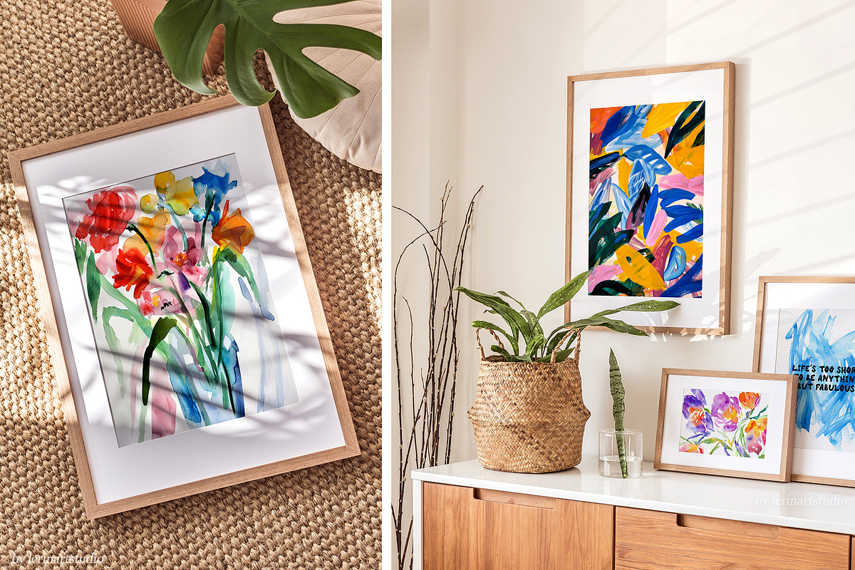 Bright Colorful Watercolor PRINTS, a Background Graphic by lerinartstudio (Photo 2 of 11)