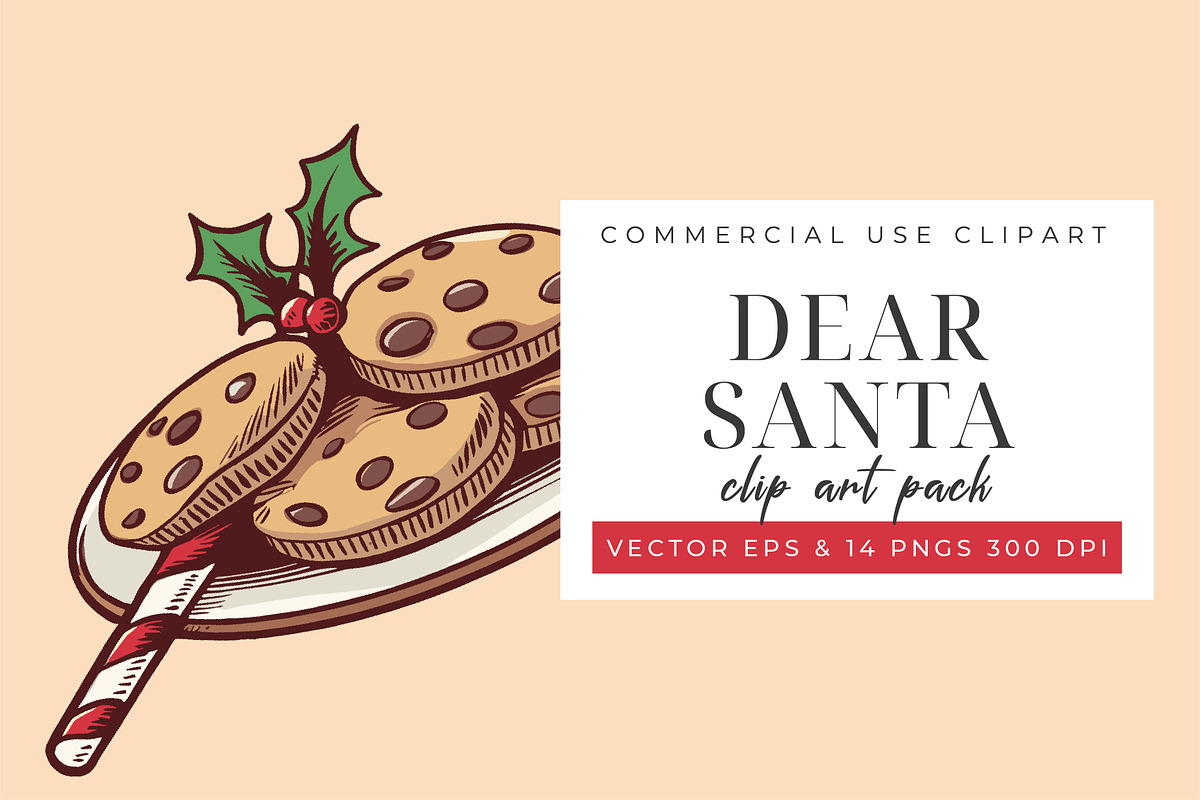 Vintage Christmas Clipart & Vector, an Illustration by Printable Pretty Studio (Photo 2 of 4)