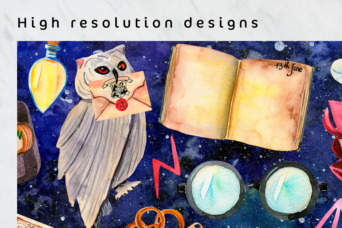 Magic school watercolor tumbler wrap, an Object Graphic by AnastasiaWatercolor (Photo 5 of 5)