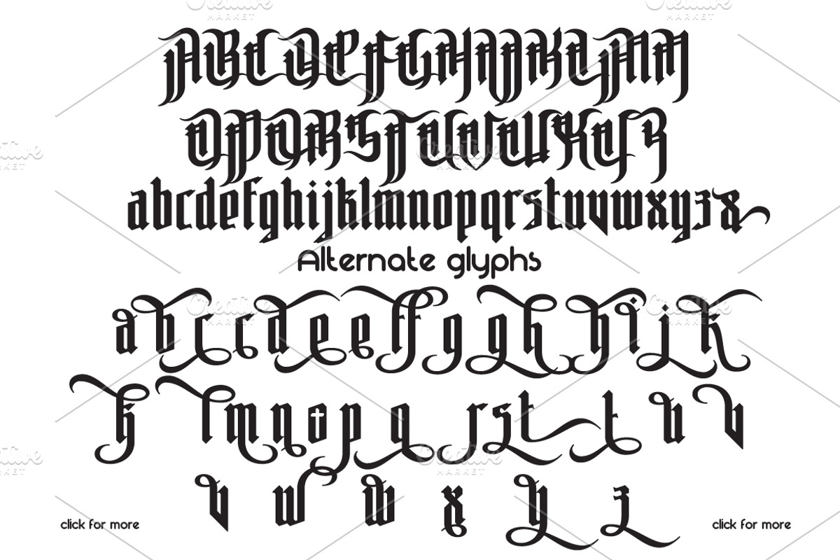 Phoenix gothic font preview 3