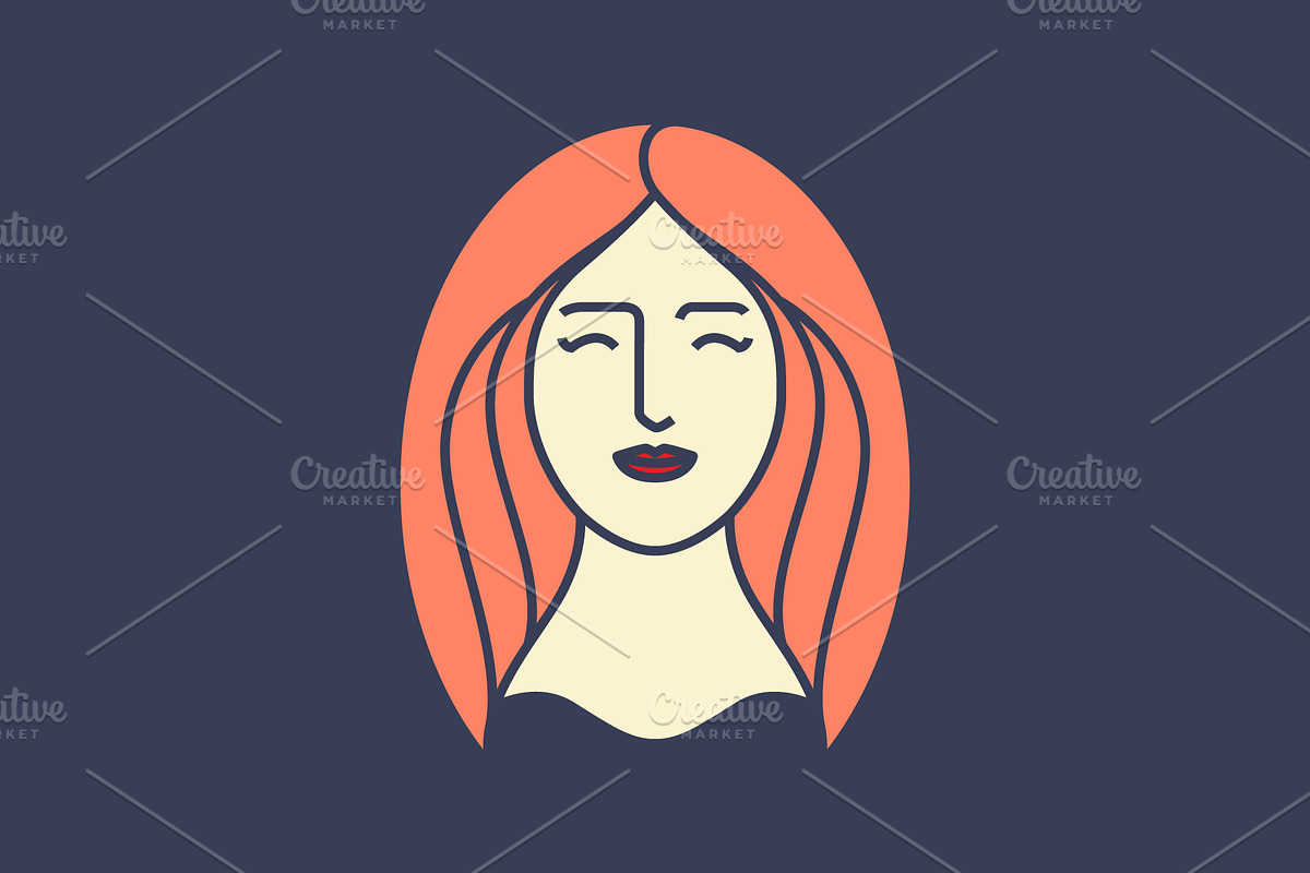 beauty face women hair salon logo, a Branding & Logo Template by devastd