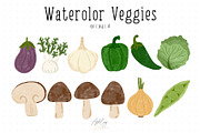 Watercolor Veggies with & w/o Faces, an Illustration by Ashley Katrina (Thumbnail 4 of 10)