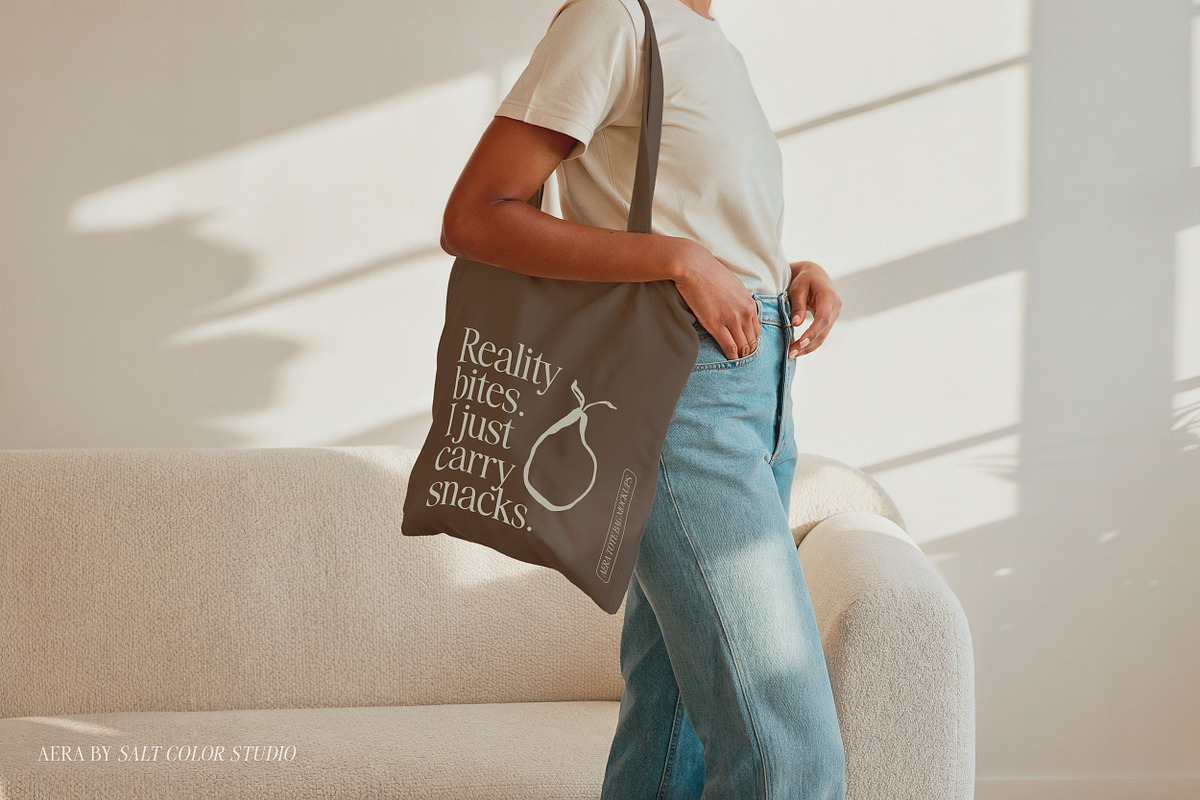 Aera Tote Bag Mockups, a Packaging Mockup by Salt Color Studio (Photo 7 of 9)