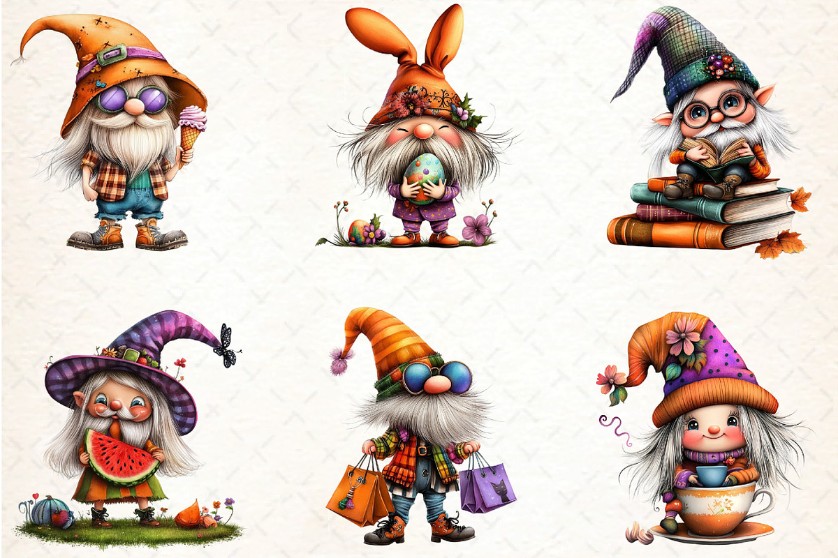 Stylish Gnome Clipart, an Illustration by DreamCafeArt (Photo 6 of 8)