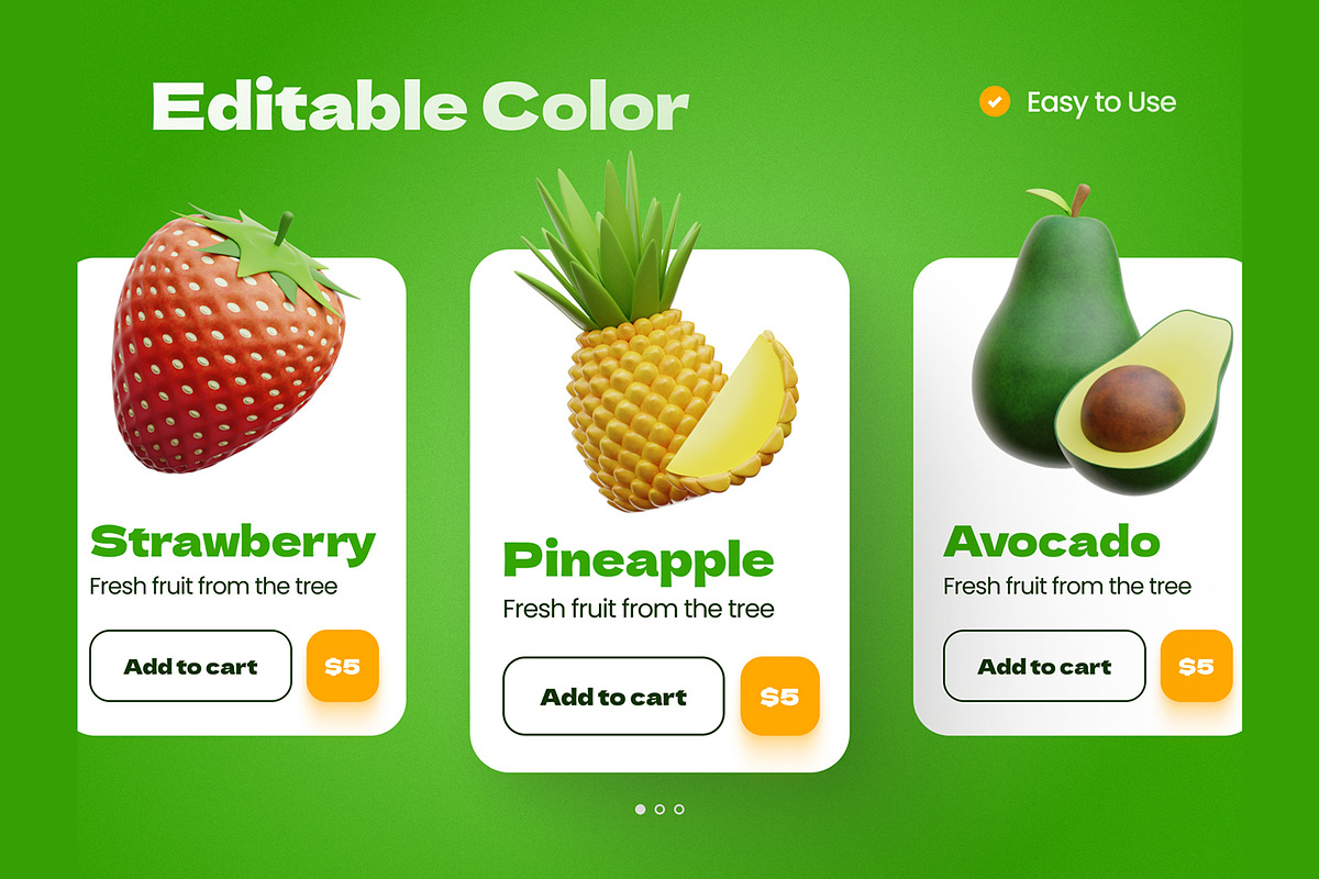 Fruits 3D Icons, an Object 3D Model by Rakata Studio (Photo 4 of 6)
